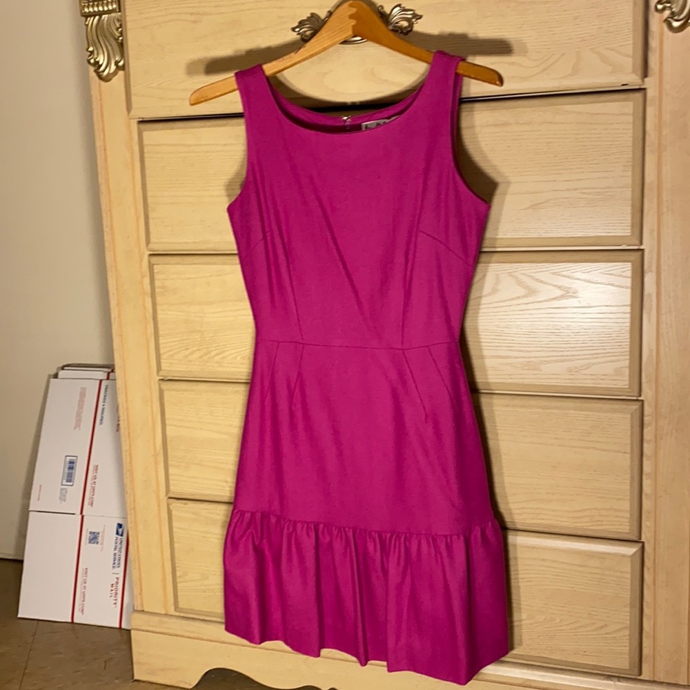 NWOT BB DAKOTA wool dress with ruffle hem in pink size 0